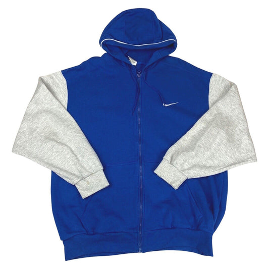 Vintage Nineties Blue & Grey Nike Zip-Up Hoodie Extra Large