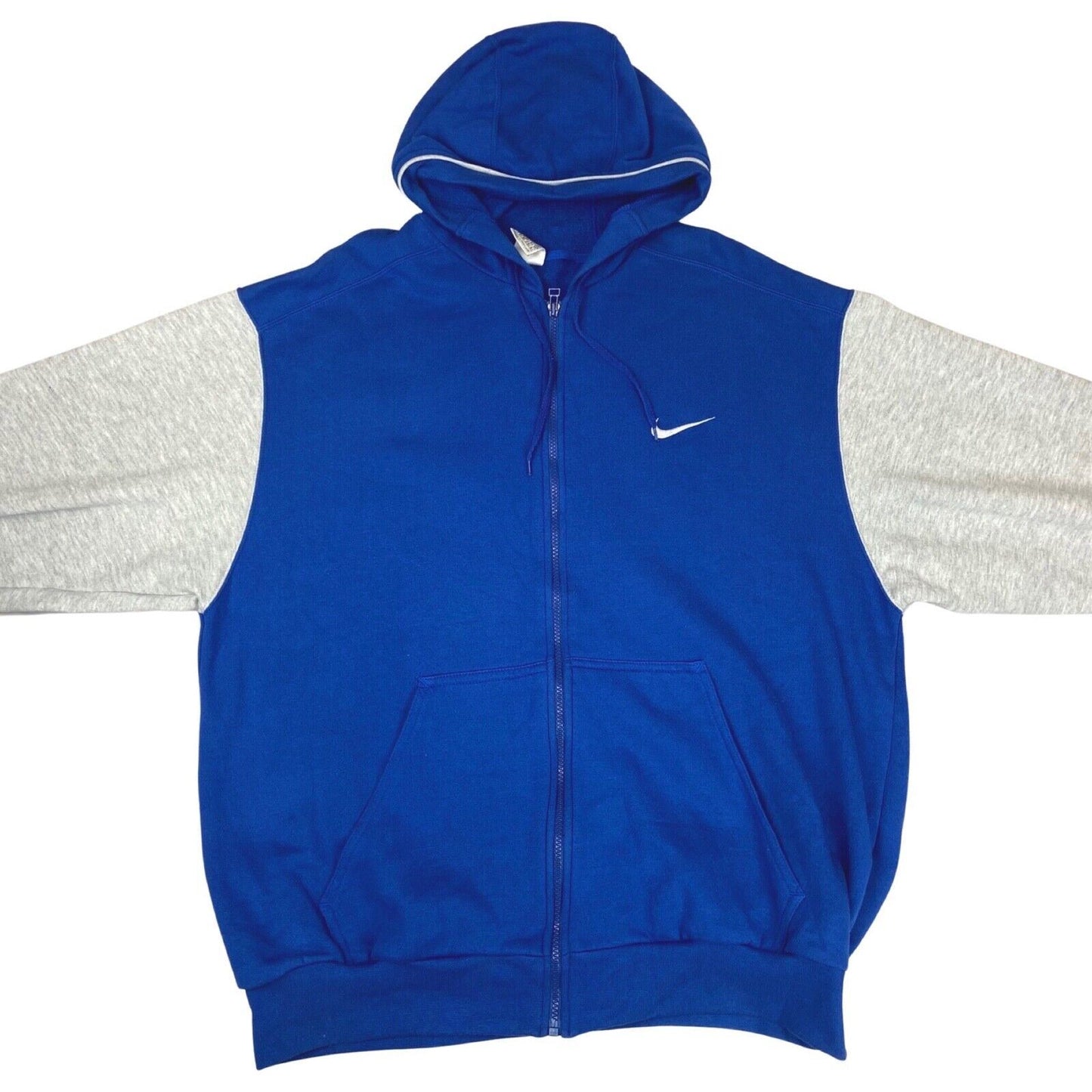 Vintage Nineties Blue & Grey Nike Zip-Up Hoodie Extra Large