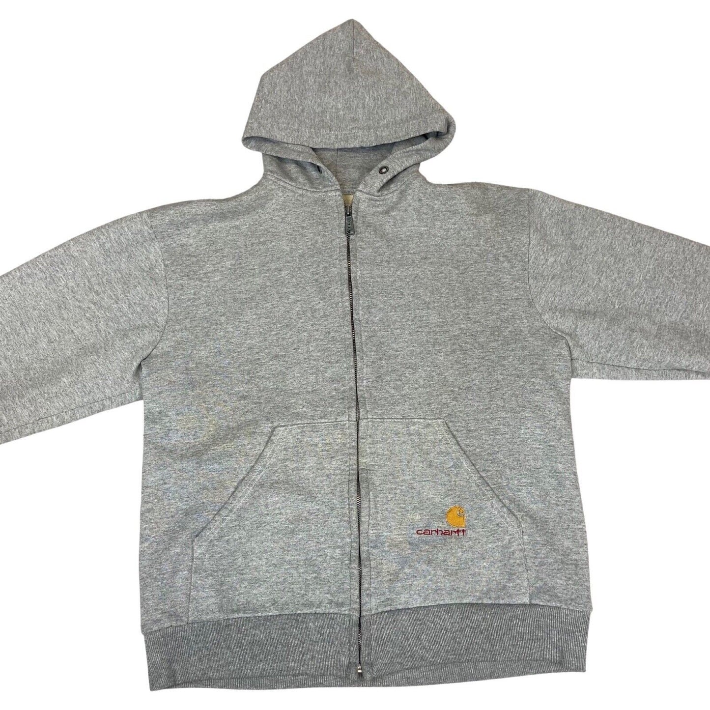 2010s Grey Carhartt Thermal Mesh Carlux Zip-Up Hooded Sweatshirt Extra Large