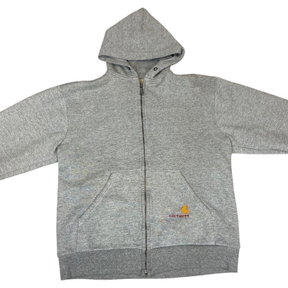 2010s Grey Carhartt Thermal Mesh Carlux Zip-Up Hooded Sweatshirt Extra Large