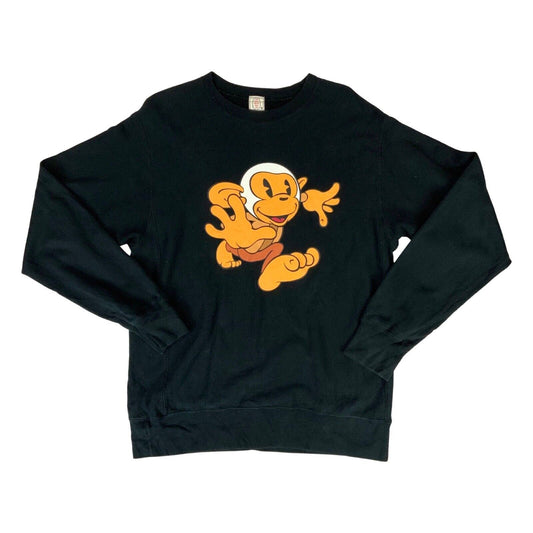 Vintage 00s Y2K Black A BATHING APE BAPE Graphic Printed Monkey Sweatshirt