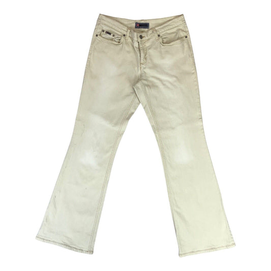 Vintage 90s 00s Cream 4Wards Flared Mid Rise Jeans W32L32 M 12 14