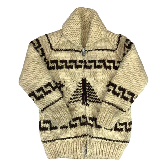 VTG 70S CHILDRENS NATIVE CANADIAN COWICHAN INDIAN CARDIGAN ROCKABILLY 34” (30”)