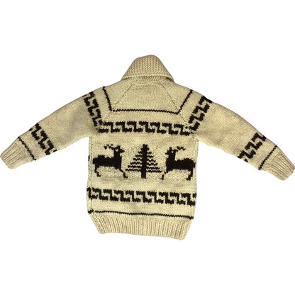 VTG 70S CHILDRENS NATIVE CANADIAN COWICHAN INDIAN CARDIGAN ROCKABILLY 34” (30”)