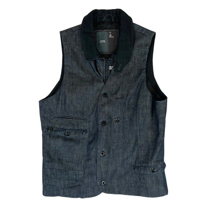 Vintage Y2K Dark Blue G-Star Denim Gilet Waistcoat M
