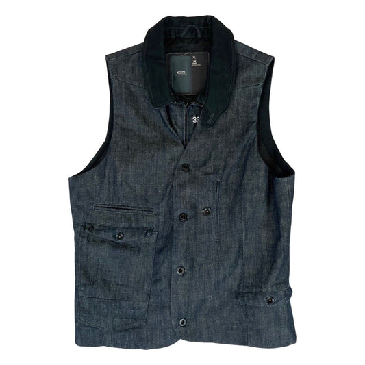 Vintage Y2K Dark Blue G-Star Denim Gilet Waistcoat M