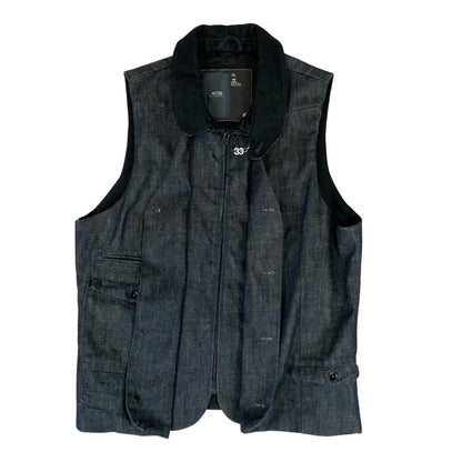 Vintage Y2K Dark Blue G-Star Denim Gilet Waistcoat M