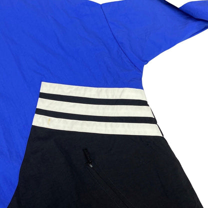 Vintage 90s 00s Blue Black Adidas Embroidered Three Stripe Windbreaker XL