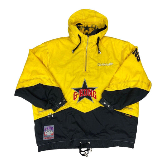Vintage 90s Yellow Black Embroidered Goodwin G Kong Ski Style Jacket XL