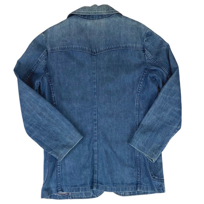 RARE VTG 70s WRANGLER DENIM BLAZER TUXEDO WESTERN SPORTS JACKET MOD 40” (36) S