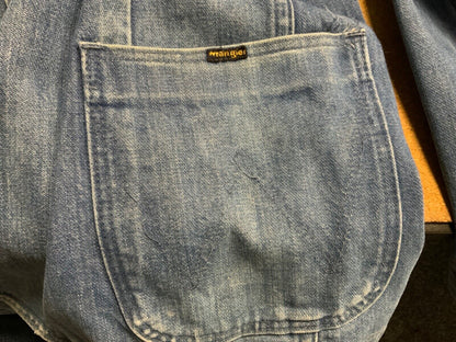 RARE VTG 70s WRANGLER DENIM BLAZER TUXEDO WESTERN SPORTS JACKET MOD 40” (36) S