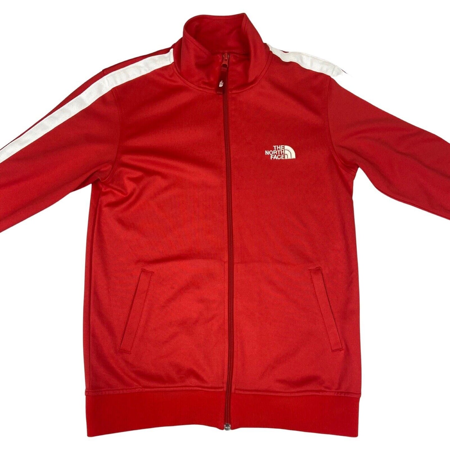 Vintage 00s Red The North Face Track Sports Football Jacket Embroidered Logo S/M