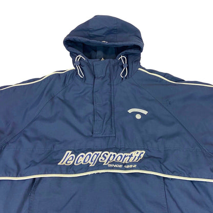 Vintage 90s 00s Navy Blue Le Coq Sportif  Embroidered Pullover Padded Jacket XL