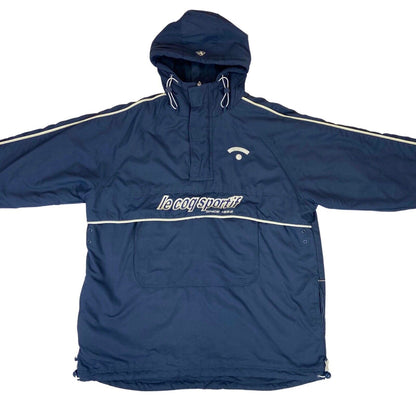 Vintage 90s 00s Navy Blue Le Coq Sportif  Embroidered Pullover Padded Jacket XL