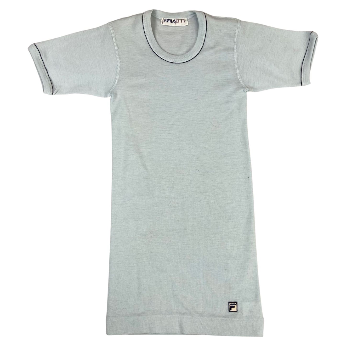 Vintage 70's Baby Blue Fila Effe Made In Italy T-Shirt Small