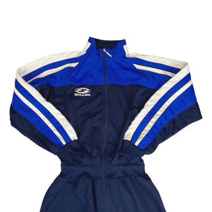 Vintage 90s Navy Blue White Saller Jumpsuit Tracksuit Boiler Suit One Piece M/L