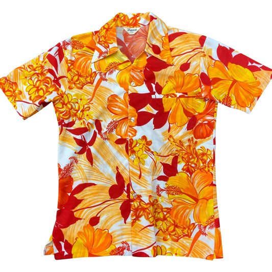 VTG 70s TROPICANA HAWAII ALOHA SHIRT POLYESTER ROCKABILLY 38” (34) XXS