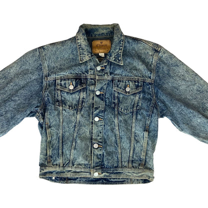 VTG 80s 90s EDWIN JAPAN ACID WASH DENIM JACKET OVERSIZED 46” (42) L