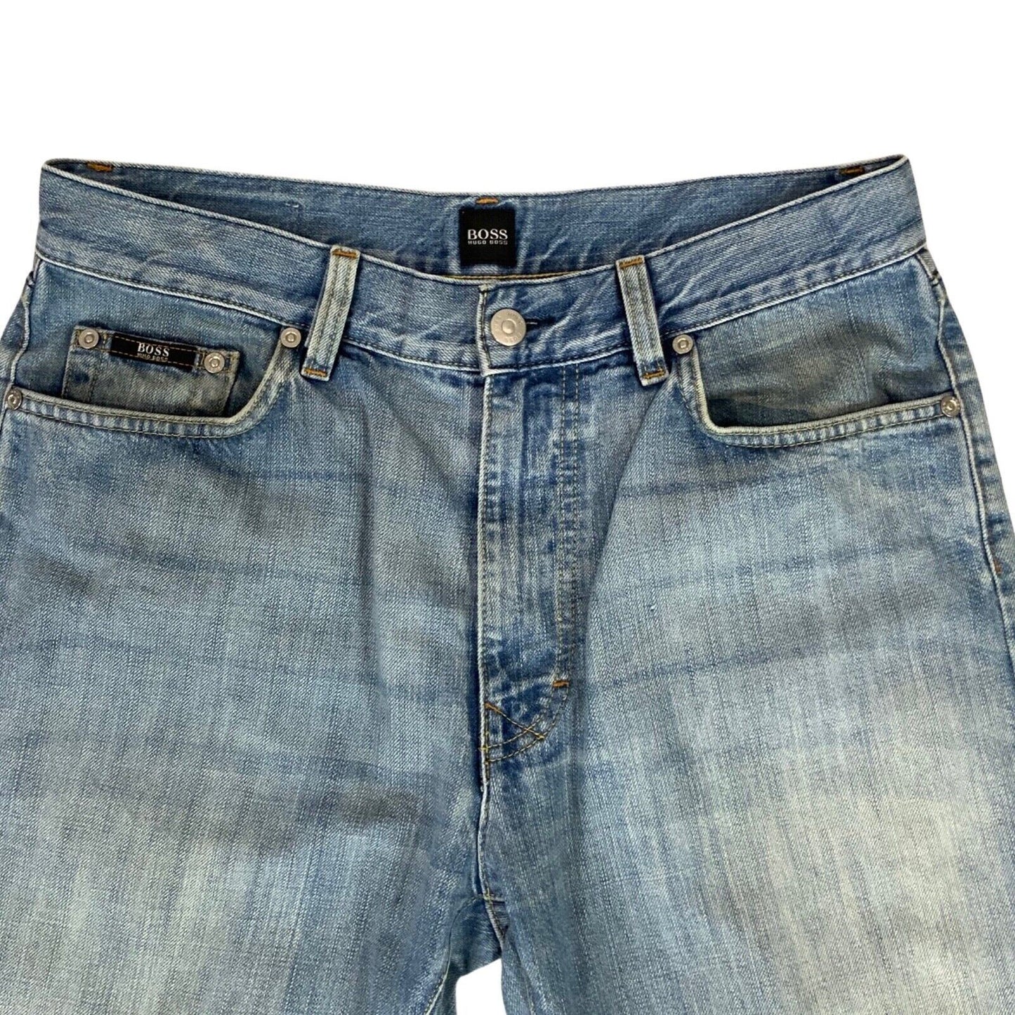 Vintage 90s 00s Light Wash Denim Hugo Boss Designer Straight Leg Jeans M W32 L34
