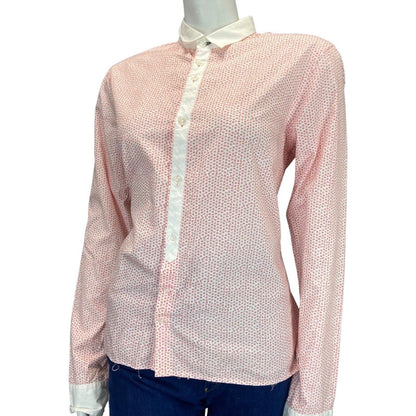 Vintage 90s 00s White Red Geometric Print Button Down Gaudì Shirt M