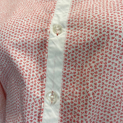 Vintage 90s 00s White Red Geometric Print Button Down Gaudì Shirt M