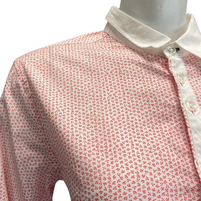 Vintage 90s 00s White Red Geometric Print Button Down Gaudì Shirt M