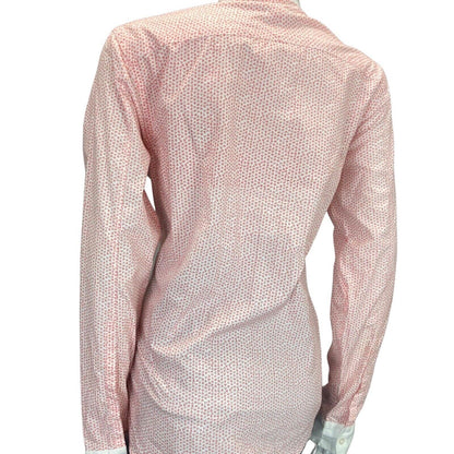 Vintage 90s 00s White Red Geometric Print Button Down Gaudì Shirt M