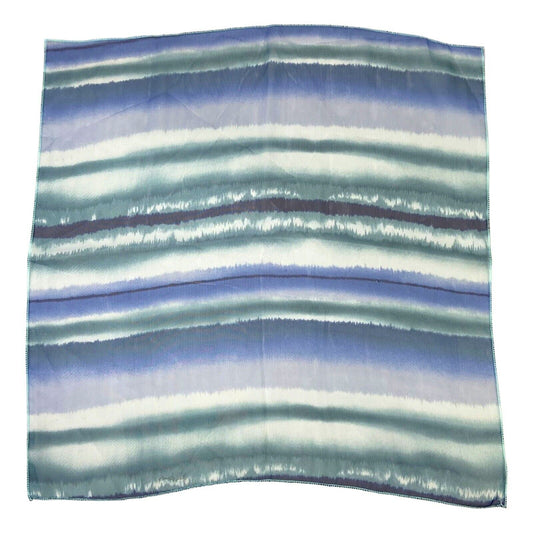 Vintage 90s 00s Blue Green Tie Dye Striped Sheer Scarf