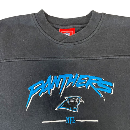 Vintage 00s Black Blue Official NFL Panthers Embroidered Graphic Sweatshirt XL