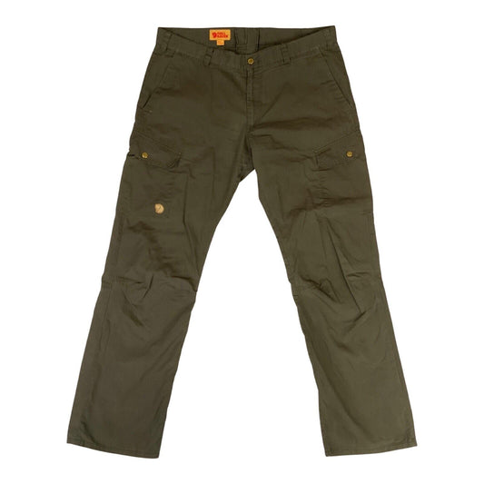 Vintage 00s Brown Fjallraven Utility Cargo Embroidered Trousers Gorpcore XL W40"