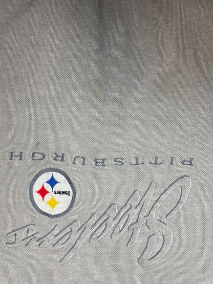 Vintage 90s 00s Grey Lee Steelers NFL Embroidered Waffle Knit Sweater XXL
