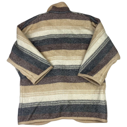 VTG WOOL AZTEC NAVAJO PATTERN BLANKET COAT JACKET BAT WING KIMONO STYLE 16 L