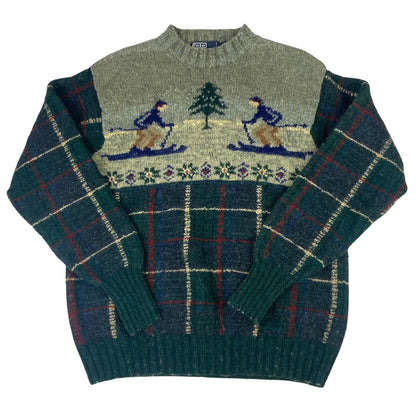 VTG RALPH LAUREN POLO WOOL GRAPHIC KNIT JUMPER SKIING SKI 36 S