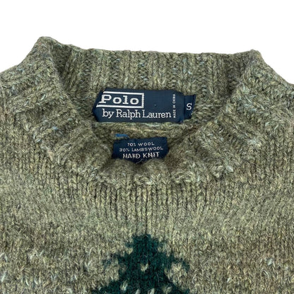 VTG RALPH LAUREN POLO WOOL GRAPHIC KNIT JUMPER SKIING SKI 36 S