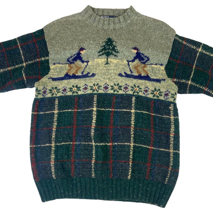 VTG RALPH LAUREN POLO WOOL GRAPHIC KNIT JUMPER SKIING SKI 36 S