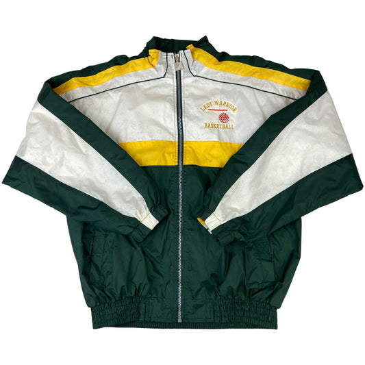VTG 80s LADY WARRIOR BASKETBALL USA NYLON SPORTS WINDBREAKER JACKET SURFER 44” L