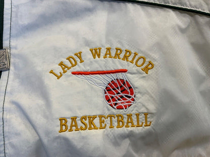 VTG 80s LADY WARRIOR BASKETBALL USA NYLON SPORTS WINDBREAKER JACKET SURFER 44” L