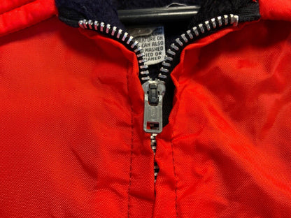 VTG 1970s USA FURRY LINED NYLON ZIP SURFER JACKET WINDBREAKER BOMBER SURF 38” S