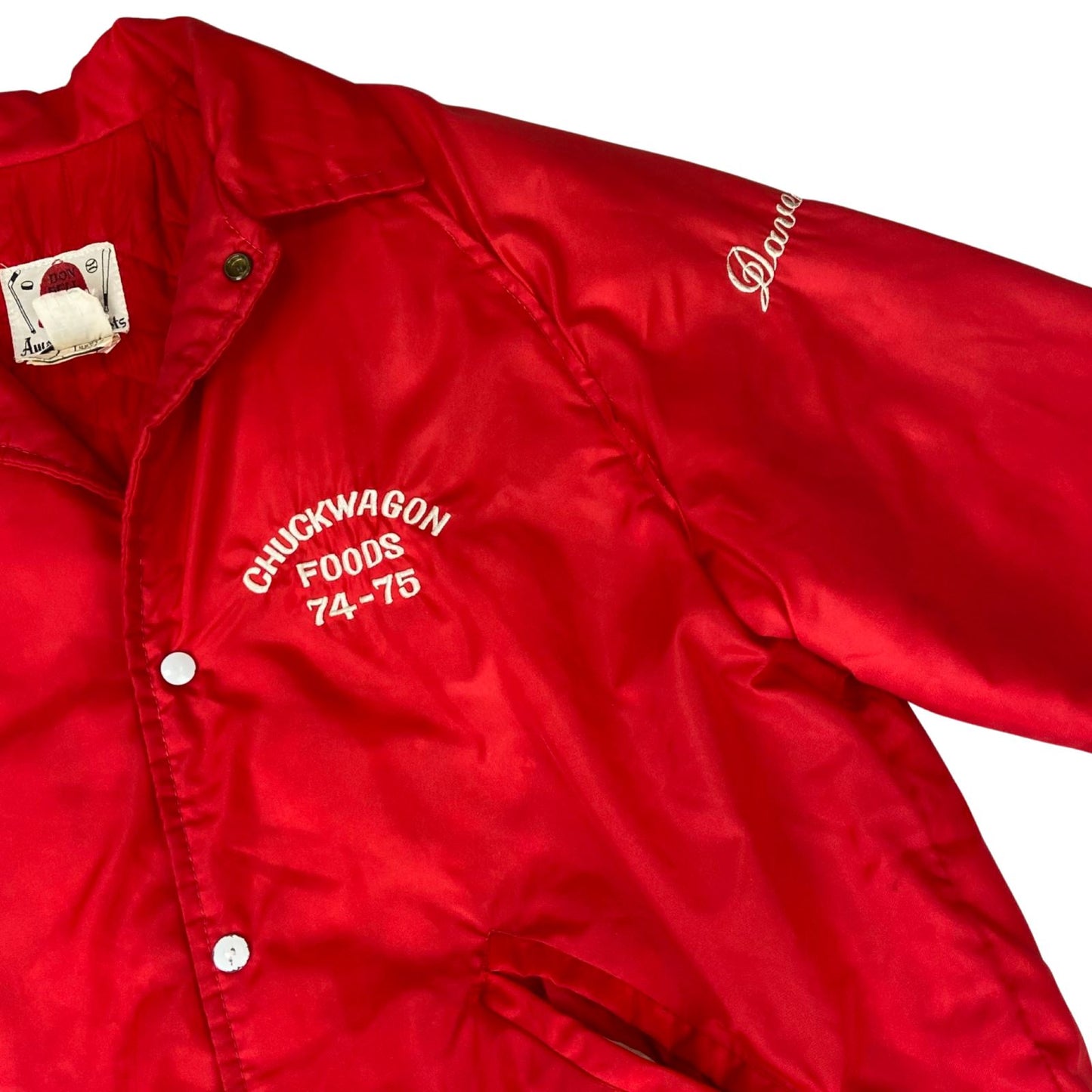 VTG 70s USA DON BELL CHUCK WAGON ICE HOCKEY  NYLON WORKWEAR JACKET SURFER 44” L