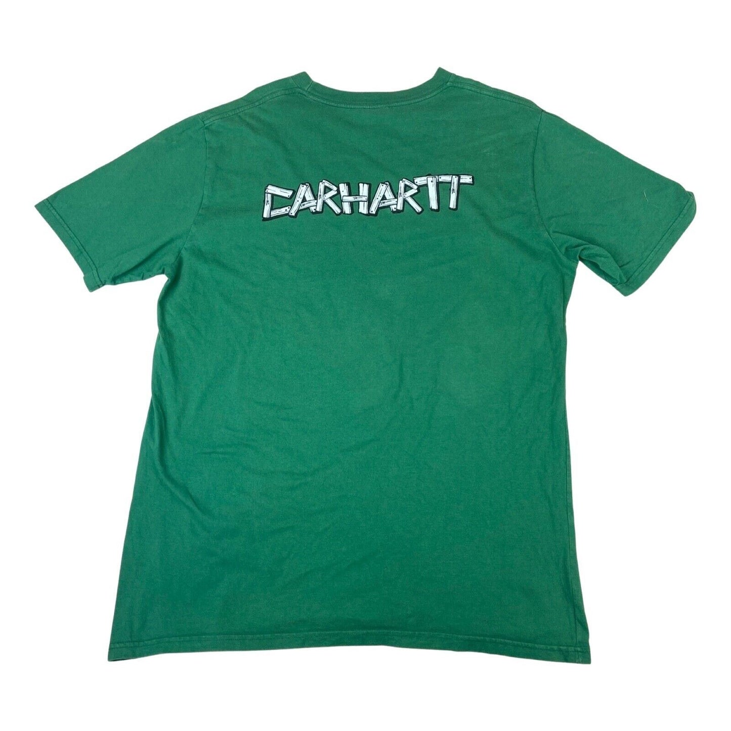 Vintage 00s Green Carhartt Double Graphic Printed Crew Neck T-shirt XL