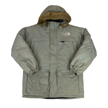 Vintage 00s Grey The North Face Goose Down Puffer Parka Hooded Coat XL