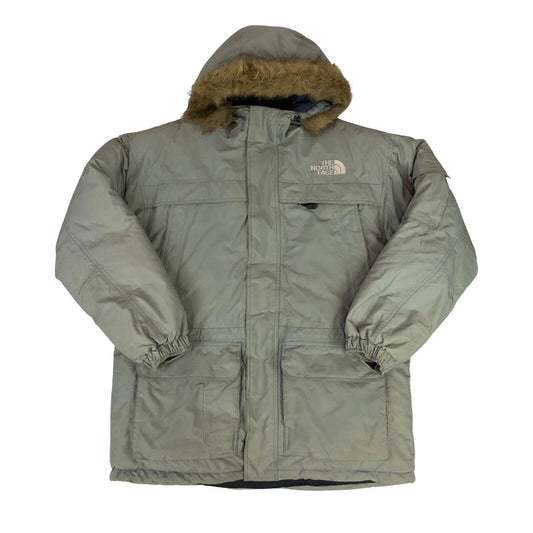 Vintage 00s Grey The North Face Goose Down Puffer Parka Hooded Coat XL