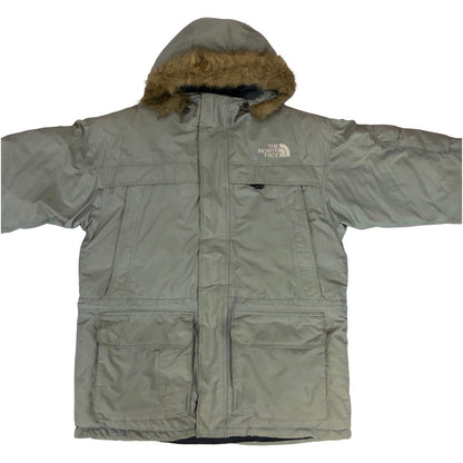 Vintage 00s Grey The North Face Goose Down Puffer Parka Hooded Coat XL