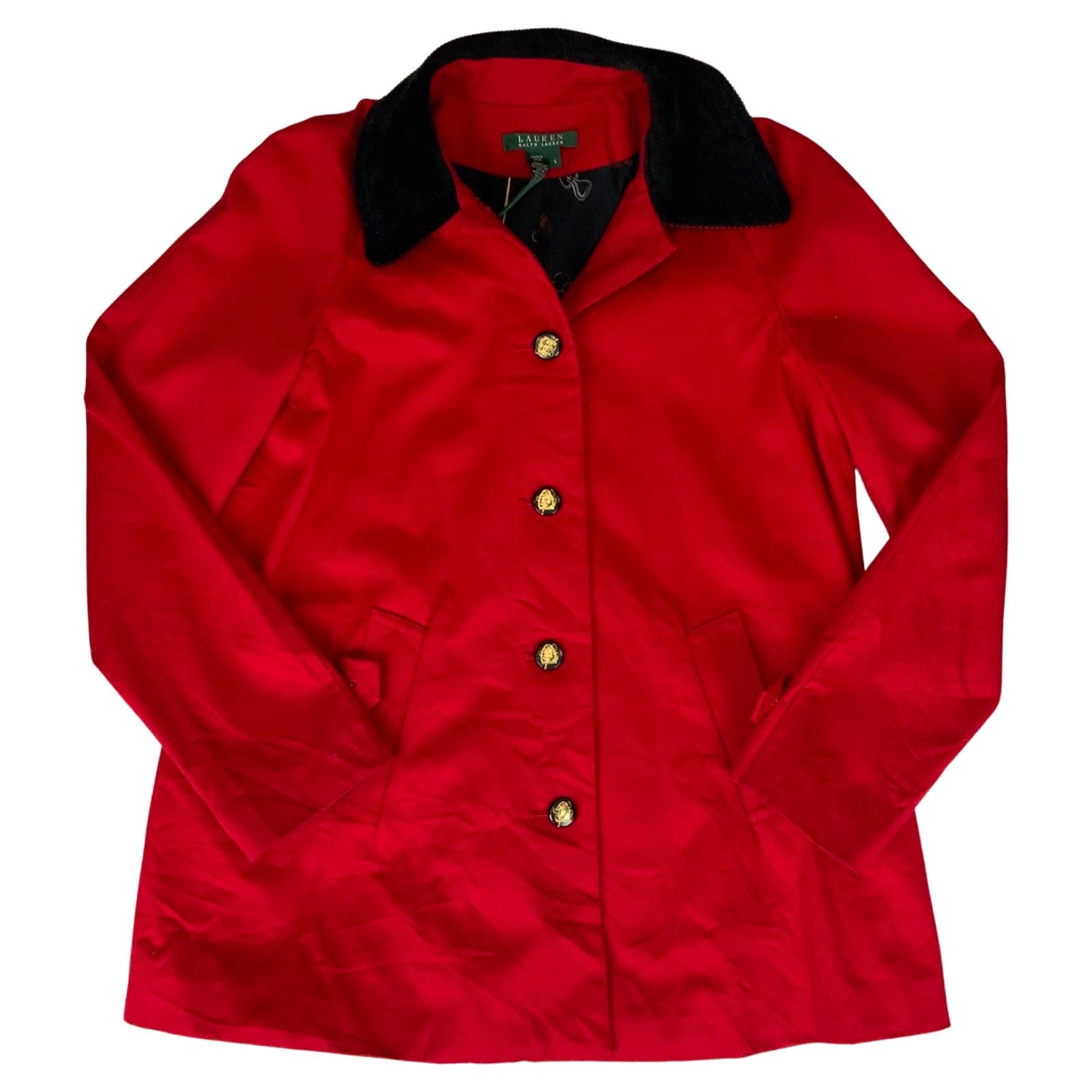 Vintage 90s 00s Red Black Lauren Ralph Lauren Swing Coat 12 14 M