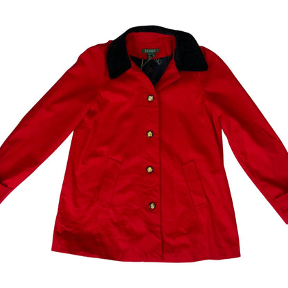 Vintage 90s 00s Red Black Lauren Ralph Lauren Swing Coat 12 14 M