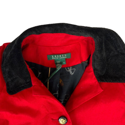 Vintage 90s 00s Red Black Lauren Ralph Lauren Swing Coat 12 14 M