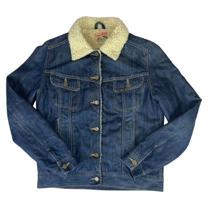 VTG LEE STORM RIDER SHERPA LINED DENIM BARN JACKET ROCKABILLY WESTERN 44” (40)