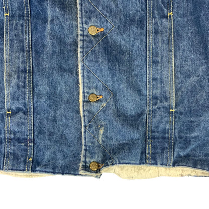 VTG 1960s LEE STORM RIDER WESTERN SHERPA DENIM BARN JACKET ROCKABILLY 46” (42) L