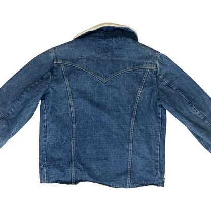 VTG 1960s LEE STORM RIDER WESTERN SHERPA DENIM BARN JACKET ROCKABILLY 46” (42) L