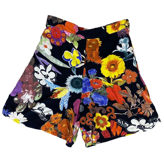 Vintage 80s 90s Black Moschino Jeans High Waisted Floral Shorts 8 10 S